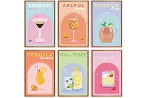 lxmydm Malen nach Zahlen Erwachsene 6-teiliges Cocktailglas-Digital-Ölgemälde-Set für Anfänger mit Acrylfarbe und 6 Pinseln (20 x 30)