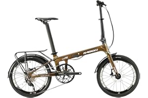 KABON Bici Pieghevole, Portatile 20" Bicicletta Pieghevole Carbonio con Telaio in Fibra di Carbonio e Cambio Shimano ALTUS SL-M2000 9 velocità Bicicletta Città leggera per Unisex-Adulto