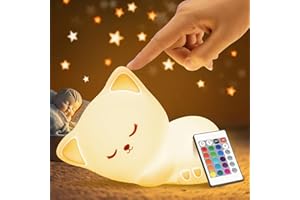 ONE FIRE Lampka nocna dla dzieci, 16 kolorów, pilot zdalnego sterowania, ładowana przez USB, lampka do karmienia piersią, zabawka dla dzieci, dekoracja Kawaii