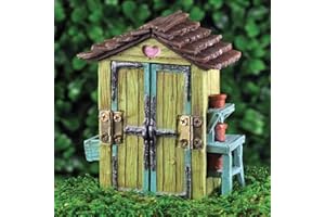 AWEHIRU Fiddlehead fairy garden Accessories - Mini Garden Shed