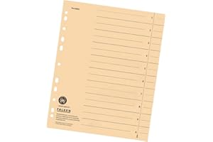 FALKEN - Confezione da 50 divisori in cartone riciclato per DIN A4, divisori in camoscio, divisori per raccoglitori, calendario, calendario blu