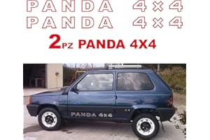 PUMU Pegatinas Panda 4 x 4 Stickers Tuning Logo Fiat Escudo Sisley Offroad (rojo)