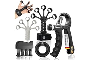 STRABOZZ Handtrainer Fingertrainer, Griffkraft Trainer Set, Verstellbarer Unterarmtrainer, Finger Trainer, Unterarm Trainingsgerät, Grip Trainer, Fitness Hand Training, Krafttraining