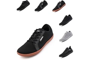 Hitmars Barefoot Running Shoes for Mens Womens Lightweight Minimalist Zero Drop Shoes Trail Running Outdoor Barefoot Trainers Black 3.5-9 UK