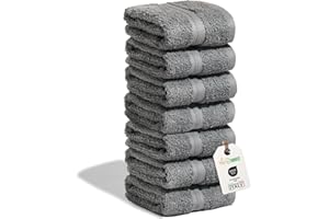 nice homeit - Set 6 Lavette 30x30 cm – Mini Asciugamani viso e ospiti 100% cotone ad anello – Morbide, Assorbenti, Lavabili – Per Bagno, Cucina, Trucco e Viaggio – Made in Italy (Grigio scuro)