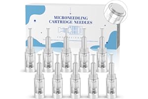 QUELLE 10 Pezzi Aghi Dermapen Rund Nano Pin,Micro aghi di ricambio per Derma Pen Elettrico,Cartucce Aghi Microneedling Universali con Porta Filettata per Penna Microneedling