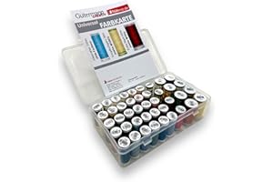‎NÄHMIT NÄHMIT - Nähfadenbox für Nähgarn + GRATIS FARBKARTE für Gütermann Garne - praktische Garnbox/Aufbewahrungsbox zum Aufbewahren von Garnspulen, Fadenspulen und Nähfaden - für bis zu 42 Spulen