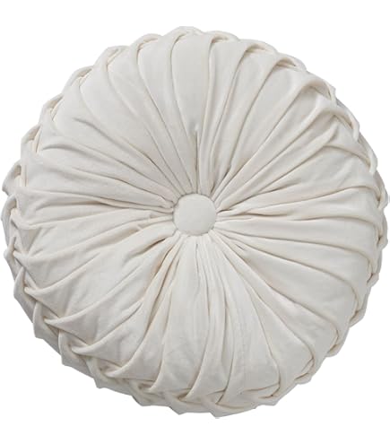 ROOM99 Allure Rond kussen, sierkussen, 45 cm, sierkussen, pluche kussen, gevuld, bankkussen, voor bank, bed, bank, kussen, woonkamer, decoratief fluweel, met franjes, poederroze, 1 stuk