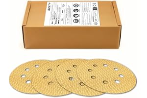 GZKTY Lijas Para Lijadora Orbital 125mm Adherentes - 240 Piezas Discos de Lija Excéntricos 8 Agujeros, Granos 40/60/80/120/150/180/220/240 para Metal y Madera