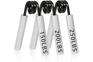 Gotaqery Metal Hand Grip Strengthener, 3 Pack (150, 200, 250 lbs), No Slip Heavy-Duty Finger, Wrist & Forearm Exercise Strengthener for Home Office & Gym, Muscle Building Grip Strength Trainer