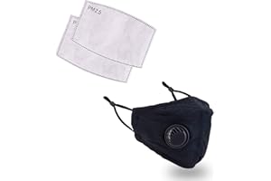 TRIMMING SHOP Maschera Viso Riutilizzabile Lavabili Maschera Viso Con Filtro, Attivato Carbonio Filtro Respiratore Bocca Protezione Da Polvere, Animali Forfora Airborne Sostanze Irritanti - Nero, With Filter