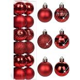 Yenigeldi 12'Li Kırmızı Yılbaşı Topu 3 Cm, Noel Ağacı Topu, &Ccedil;am Ağacı Topu, Kırmızı
