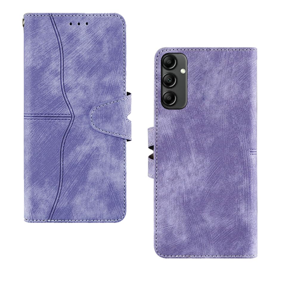 Inktree Samsung Galaxy A14 5G Flip Cover | with Built in RFID Blocking Material | Card Pockets Wallet & Stand | Flip Case for Samsung Galaxy A14 5G - Purple