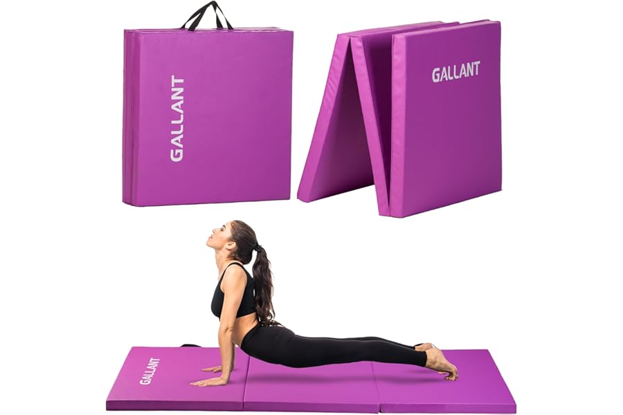Gallant Foldable Gymnastics Mat - 6ft Long & Tri Folding, 5cm Thick High Density Foam, Non Slip & Easy to Clean - Tumble Exercise Gym Crash Mat For Children, Kids Gymnastics Equipment