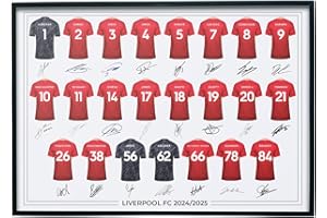 FOOTBALL PRINT SHOP Liverpool FC Signed 2024-25 Team Poster Print Autographed By Full Squad, Liverpool Gifts A3 Print Only