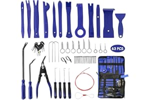 HISports Outils Demontage Garniture Auto 63 pièces,Outil demontage Garniture pour mecanique Auto,Outil demontage Garniture Voiture,Outil d'installation Universel pour enlever Le Panneau de Voiture
