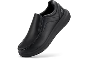 FitVille Schuhe Herren Weit Slip on Sneakers Bequeme Mokassins Herren Leder Slipper Breit Turnschuhe Schwarz Gr.42-49