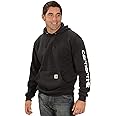 Carhartt Men's Big & Tall Signature Sleeve Logo Midweight Sweatshirt Hooded,Black,XXX-Large Tall