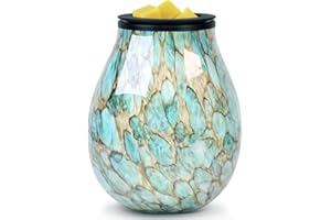 EQUSUPRO Wax Melt Burner for Scented Wax - Glass Electric Wax Melt Warmer Fragrance Oil Wax Burner, 7 Colors Changing Night Light for Home Office Bedroom Living Room Decor