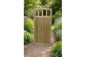 MD CARPENTRY Wooden Doom Top TVG Garden Gate Pedestrian Gate Wooden Pressure Treated 5ft 150cm, (150cm High x 90cm Wide x 5cm Deep)