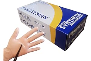 Gloveman Soft Touch Synthetic Powder Free Disposable Gloves (Box of 100) (Large)