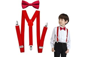 Tokaneit Bambino Papillon Set,Cinghie Regolabili,Bretelle Y e Papillon Set,Bretelle per Bambini Papillon,Bretelle per Bambini a Forma di Y,Bretelle Bambino e Papillon Elastici