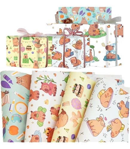 UBBY Demon - Lot De 5 Feuilles De Papier Cadeau - 51 X 75 Cm - En