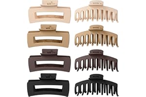 Mecool 8 Pcs Hair Claw Clips for Women Ponytail Holder Headwear Hair styling Accessories for Straight, Curly, Wavy Hair | Non Slip Hair Clips Women | Hair Products | Big Claw Clip Set