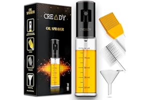 CREADY® | Ölsprüher Für Speiseöl Schwarz 100ml | Öl Sprühflasche, Ölspray Zum Kochen | Olivenöl Spray | Sprühflasche für Speiseöl | öl spray Salat | sprühflasche öl küche | Kochspray