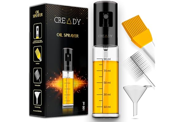 CREADY® Svart oljespray för matlagning 100 ml | Multifunktionell oljepulverisator
