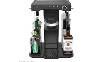 BLACK+DECKER BEV Cocktail-Maschine (individuelle Cocktails auf Knopfdruck, Platz für 5 Spirituosen, Getränkestärke einstellbar, mit Reinigungsmodus & LED Beleuchtung im Party-Modus) BEHB101