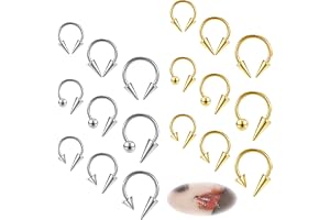 ZS 20G spikade näsringar nitar, 18 g rostfritt stål spikörhängen, 16 g septum läppringar brosk tragus helix piercing för kvin