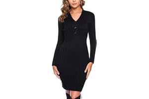 Wayleb Vestito Invernale Donna Vestiti Invernali Elegante Abito Donna Sexy Vestito Maniche Lunghe Donna Tubino in Maglia Abito Donna Lana