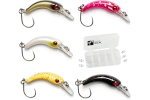 zite Fishing Set di Esche Artificiali - Pesca di Trota e Persici - 5 PCS Esca Spinning con Scatola - 3,9cm 1,3g