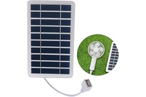 teasteam Mini Panneau Solaire 5V 2W avec Port USB Chargeur Solaire Portable pour Petit ventilateur/Lumière LED/Lampe Poche Carte Charge Flexible Cadre en Plaque Époxy Durable