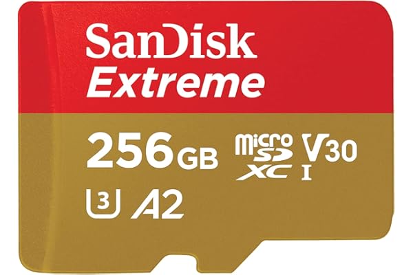 SanDisk Extreme 256GB microSDXC UHS-I, 190MB/s Read, 130MB/s Write Memory Card for 4K Video on Smartphones, Action Cams and Drones