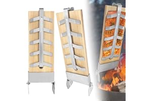 NAIZY 2X Planche à Saumon avec Support en Acier Inoxydable Angle réglable Extra Épaisse Planche cèdre Barbecue pour Les Barbecues et Les Braseros