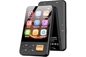 AGXOV 128GB MP3 Player with Bluetooth 5.3, Music Player with Built-in HD Speaker, FM Radio, Voice Recorder, HiFi Sound, E-Book, Earphones Included