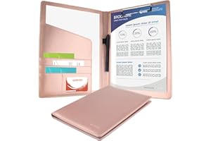 Skórzane wznawianie przechowywania, teczka do przechowywania, teczka GES Clipboard A4, teczka konferencyjna, na konferencję biznesową, do szkoły, biura, (nowe różowe złoto)