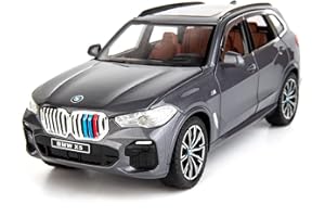 TGRCM-CZ 1:24 BMW X5 SUV modellino auto giocattolo, in lega di zinco Pull Back Toy Car con suono e luce per bambini ragazzo ragazza regalo (grigio)