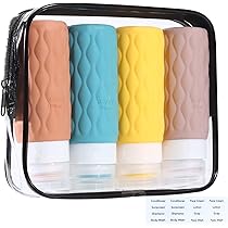 4 Bottiglie Da Viaggio Silicone 90ml | Senza BPA, Antiperdite | Per Shampoo, Lozioni E Cosmetici