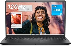 Dell Inspiron 15 (3530) - Ordinateur Portable 15,6'' Écran FHD 120hz, Intel Core i3-1305U, 8 Go RAM, 256 Go SSD, Intel UHD Graphique, Windows 11 Home, Clavier AZERTY - Noir Carbone