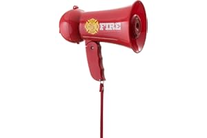 Dress Up America Juego de simulación Megáfono megáfono de niños Fire Fighter con sonido de sirena. Micrófono de mano