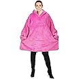 ZYEZI Hoodie Robe, Sweatshirt Blanket Soft Warm Hoody Front Pocket Plush Fleece Warm Blankets For Home Women Men Pink2