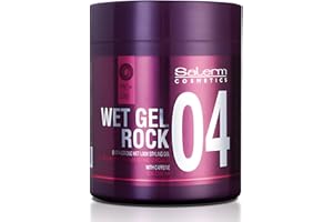 SALERM - Gel Fijador de Pelo - Pro Line Wet Gel Rock 04-500 ml - Fijación Fuerte de Larga Duración - Efecto Mojado - con Cafeína y Resinas Fijadoras - No Deja Residuos - Peinado Flexible
