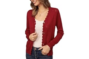 GRACE KARIN Cardigan a Maglia Vintage Donna a Manica Lunga a Tinta Unita con Scollo a V con Bottoni