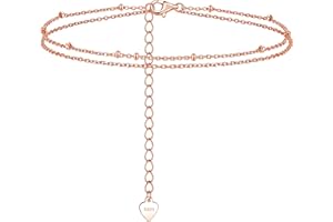 Loutade Silver Anklets for Women, 925 Sterling Silver Ankle Bracelet, Adjustable Beach Barefoot Foot Chain, Summer Holiday Silver Ankle Chain, Women's Shell Anklets Beach Jewellery for Girls Teen