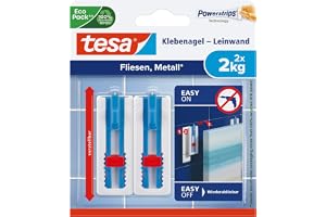 tesa justerbara självhäftande spikar för duk, kakel och metall - 2 st