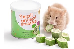 Niteangel Hamster Snack & Treats Toy - Small Animal Natural Treat for Dwarf Syrian Robo Hamsters Gerbils Mice Degus or Other Pets (Freeze-dried Okra - 0.2oz (5.5g))