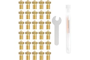 SIMAX3D 30pcs V6 Nozzle Brass 3D Printer Nozzles Set 0.2mm 0.3mm 0.4mm 0.6mm 0.8mm 1.0mm with Cleaning Needles for 3D Printer